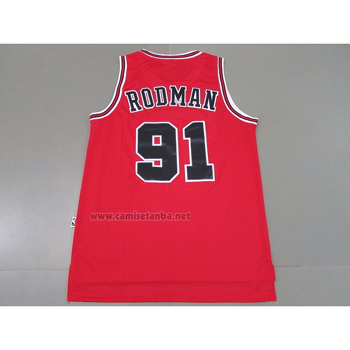 Camiseta Chicago Bulls Dennis Rodman #91 Mitchell & Ness 1997-98 Rojo